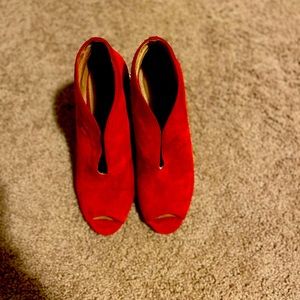 Halogen Red Suede Booties